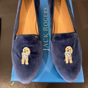 Jack Rogers Golden Doodle embroidered velvet loafer